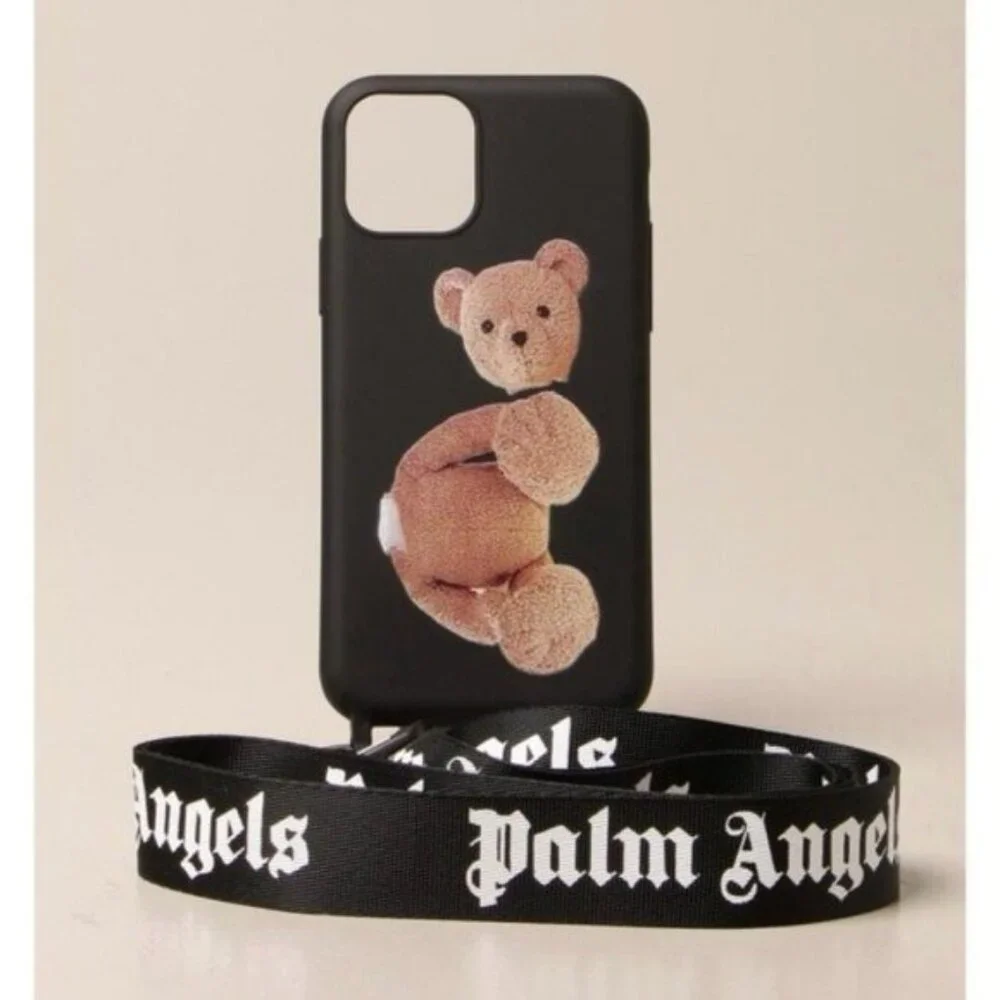 NWT Palm Angels Kill The Bear iPhone 11 Pro Case Black Teddy Lanyard